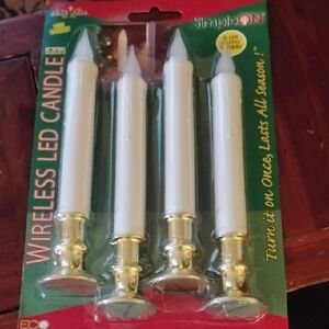 Simple Wireless LED Candle Set - White and Gold
